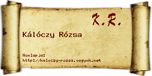 Kálóczy Rózsa névjegykártya