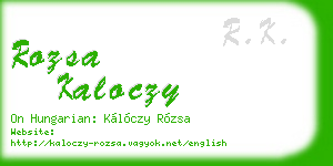 rozsa kaloczy business card