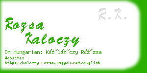 rozsa kaloczy business card